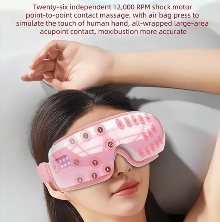 E5 Plus 26 Points Intelligent Eye Massager Adjustable Airbag Hot Compress Eye Protection Device(Black)