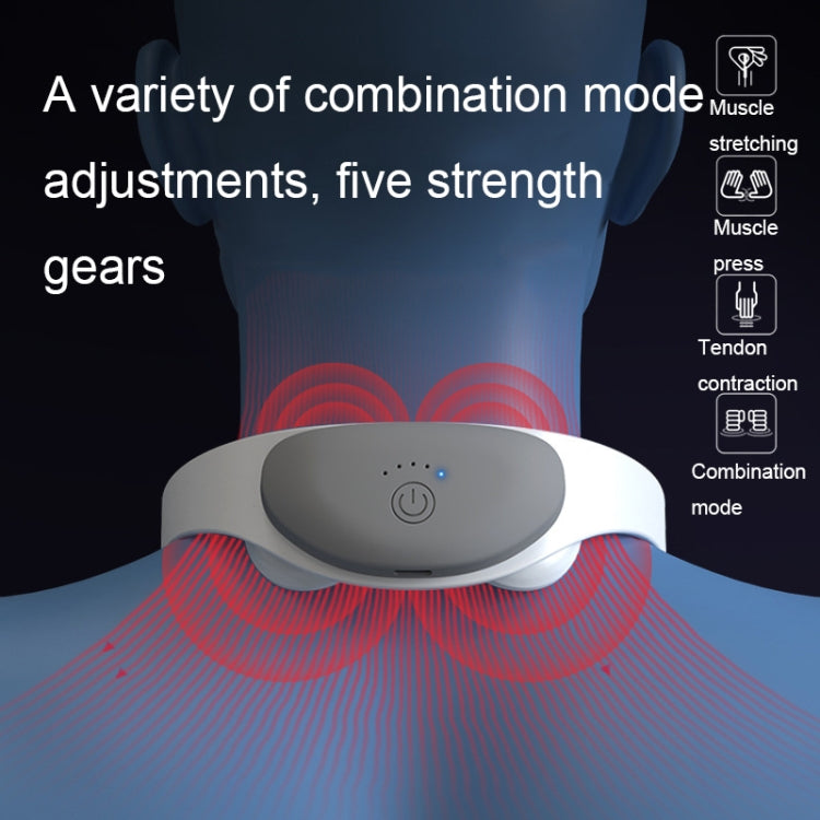 Cervical Spine Massager TENS Microcurrent Pulse Hanging Neck Massage Device(White)