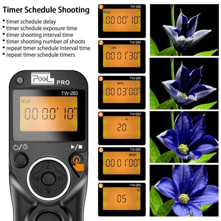 For Sony S2 Pixel TW283 Shutter Wireless Delay Remote Control SLR Shutter Flasher