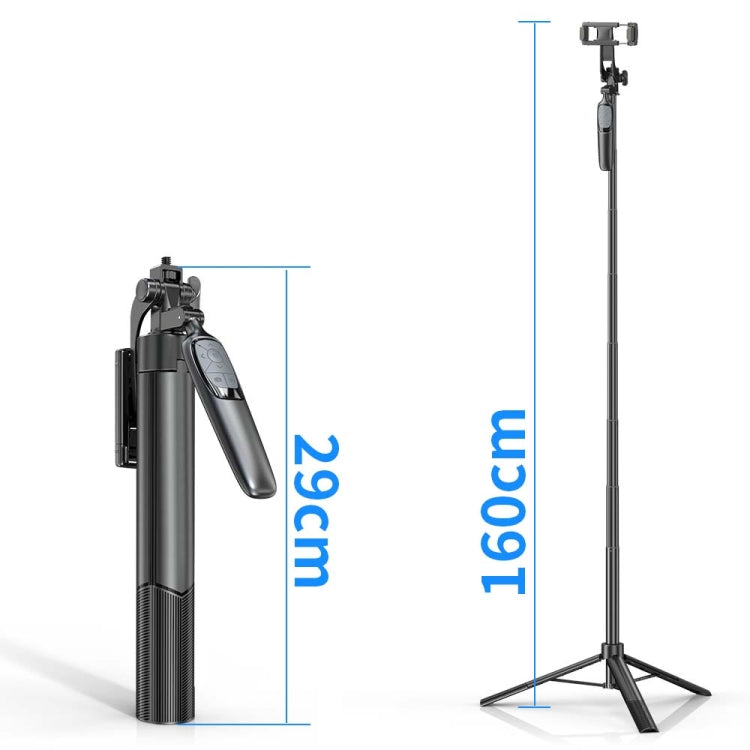 Pixel ST2 1.6m Anti Shake Selfie Stick Head Tripod Handheld Portable Folding Remote Control Outdoor Photo Stands(With Bluetooth Remote Control) - Selfie Sticks by Pixel | Online Shopping South Africa | PMC TechLife | Buy Now Pay Later Mobicred