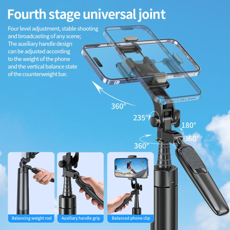 Pixel ST2 1.6m Anti Shake Selfie Stick Head Tripod Handheld Portable Folding Remote Control Outdoor Photo Stands(With Bluetooth Remote Control) - Selfie Sticks by Pixel | Online Shopping South Africa | PMC TechLife | Buy Now Pay Later Mobicred
