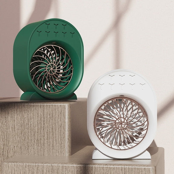 USB Spray Humidification Air Conditioning Fan Small Portable Desktop Air Cooler, Style: Plug-in (White)