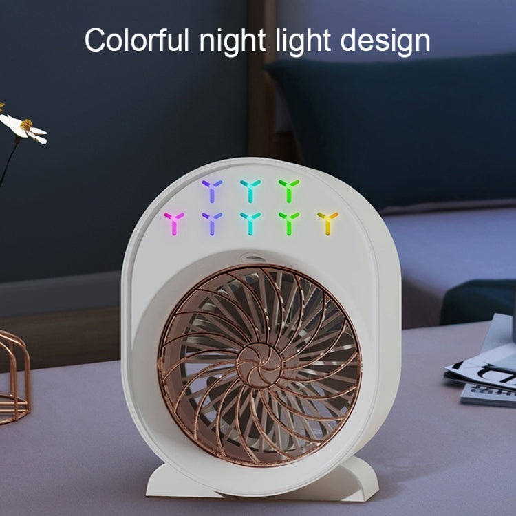 USB Spray Humidification Air Conditioning Fan Small Portable Desktop Air Cooler, Style: Plug-in (Green)