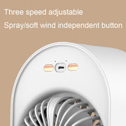 USB Spray Humidification Air Conditioning Fan Small Portable Desktop Air Cooler, Style: Plug-in (Green)
