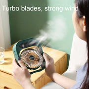 USB Charging Humidification Air Conditioner Fan Nano Spray Desktop Portable Cooling Fan(Green)
