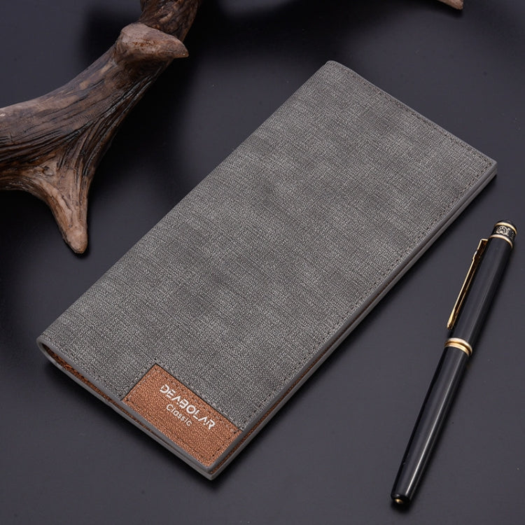 DEABOLAR Large Capacity Men Long Wallet Ultra-thin Paneled Soft Wallet(Light Gray) - Wallets by DEABOLAR | Online Shopping South Africa | PMC TechLife