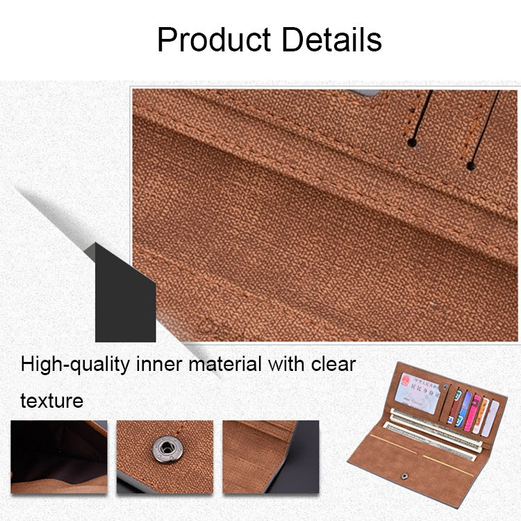 DEABOLAR Large Capacity Men Long Wallet Ultra-thin Paneled Soft Wallet(Light Gray) - Wallets by DEABOLAR | Online Shopping South Africa | PMC TechLife