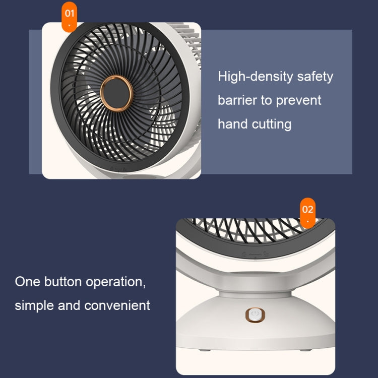 Desktop Air Circulation Upright Night Light Fan Household Rotatable Turbo Fan, Style: Charging Model