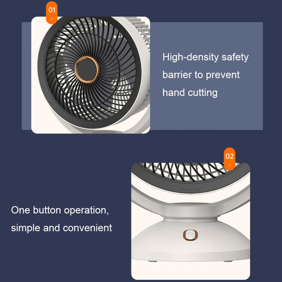 Desktop Air Circulation Upright Night Light Fan Household Rotatable Turbo Fan, Style: Plug-in Model