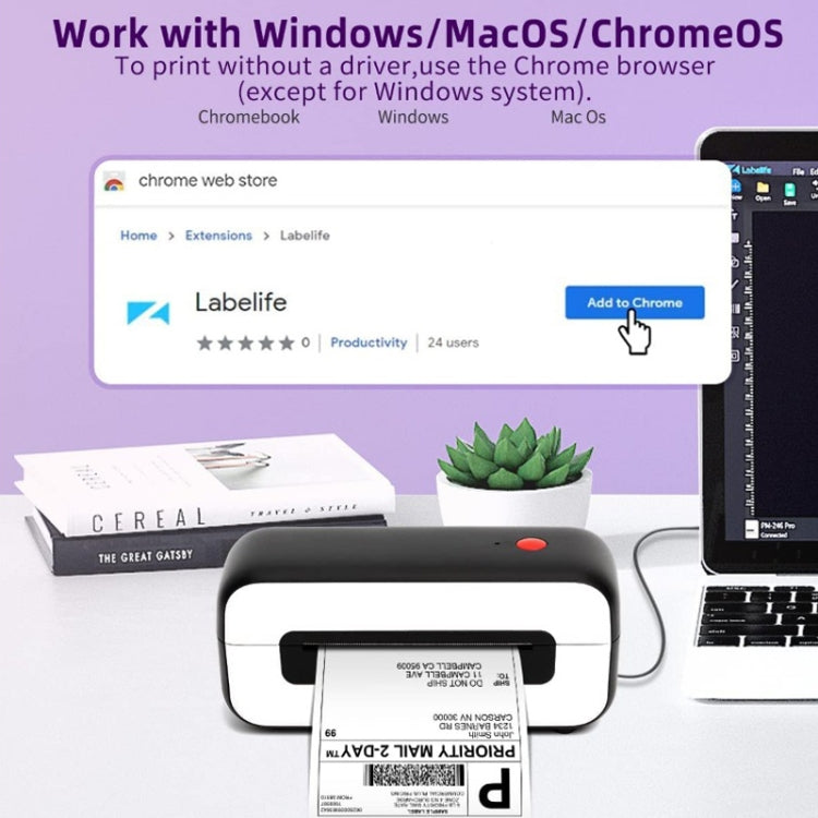 Phomemo PM246S Address Label Printer Thermal Paper Express E-Manifest Printer, Size: EU(Black White) - free shipping - PMC TechLife - Order now!