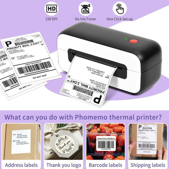 Phomemo PM246S Address Label Printer Thermal Paper Express E-Manifest Printer, Size: EU(Black)