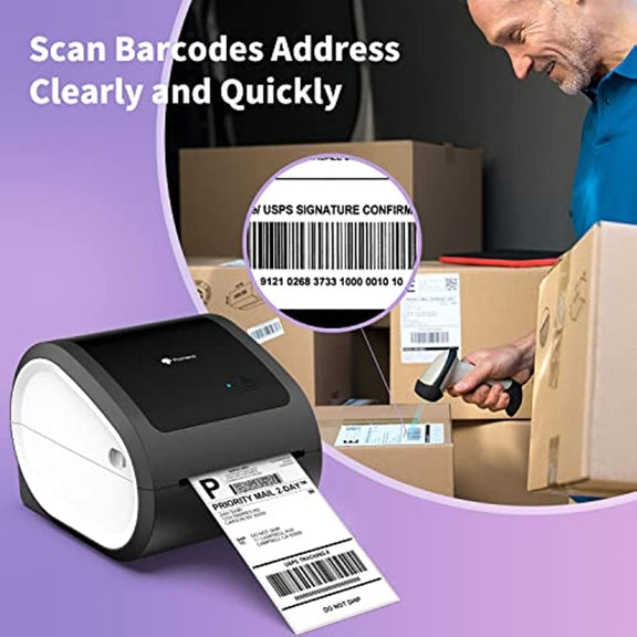 Phomemo D520-BT Bluetooth Thermal Shipping Label Printer Wireless Desktop Printer For Barcode Address Labels, Size: US(Purple White)