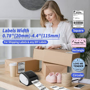 Phomemo D520-BT Bluetooth Thermal Shipping Label Printer Wireless Desktop Printer For Barcode Address Labels, Size: EU(Purple White)