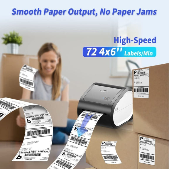Phomemo D520-BT Bluetooth Thermal Shipping Label Printer Wireless Desktop Printer For Barcode Address Labels, Size: US(Purple White)