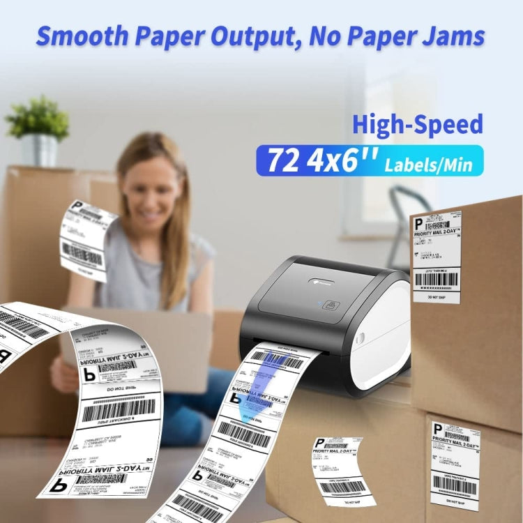 Phomemo D520-BT Bluetooth Thermal Shipping Label Printer Wireless Desktop Printer For Barcode Address Labels, Size: EU(Black White) - free shipping - PMC TechLife - Order now!
