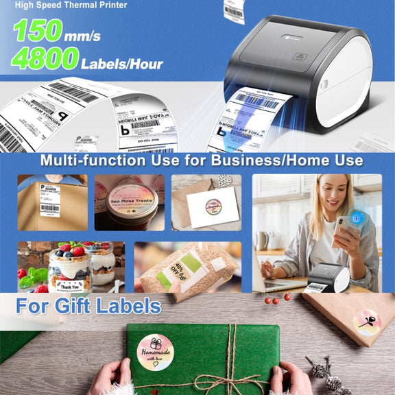 Phomemo D520-BT Bluetooth Thermal Shipping Label Printer Wireless Desktop Printer For Barcode Address Labels, Size: US(Black White)