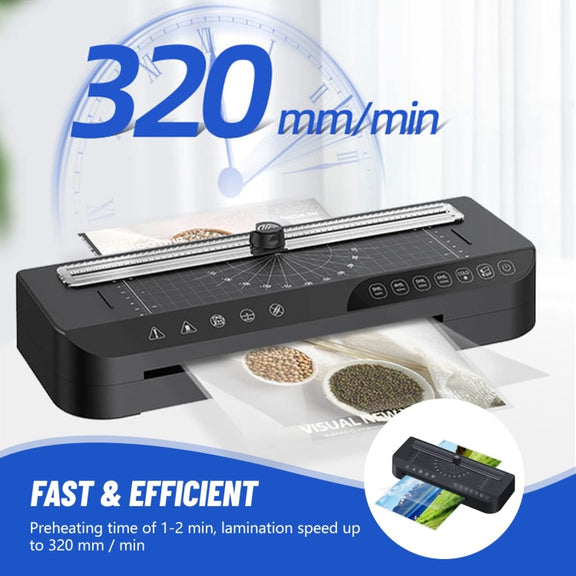 FN338 A4/A5/A6 Photo Laminator With 4 Levels Of Thickness Optional Preheating Alarm(US Plug)