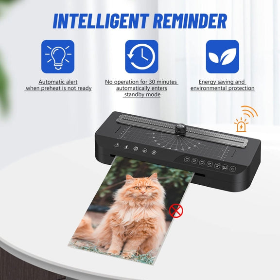 FN338 A4/A5/A6 Photo Laminator With 4 Levels Of Thickness Optional Preheating Alarm(EU Plug)