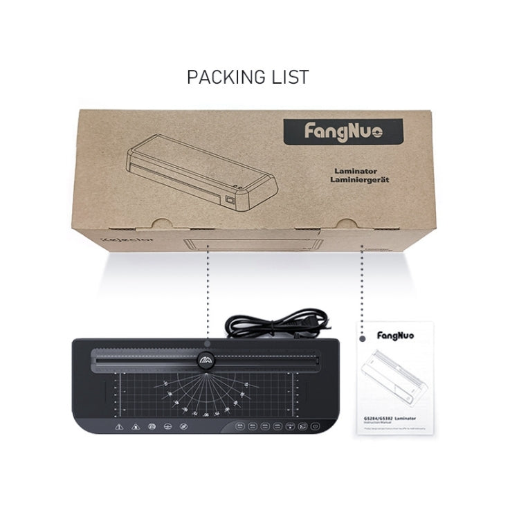 FN338 A4/A5/A6 Photo Laminator With 4 Levels Of Thickness Optional Preheating Alarm(US Plug)