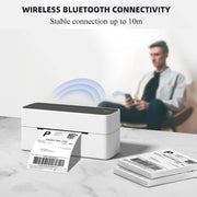 Phomemo PM241-BT Bluetooth Address Label Printer Thermal Shipping Package Label Maker, Size: US(Silver)