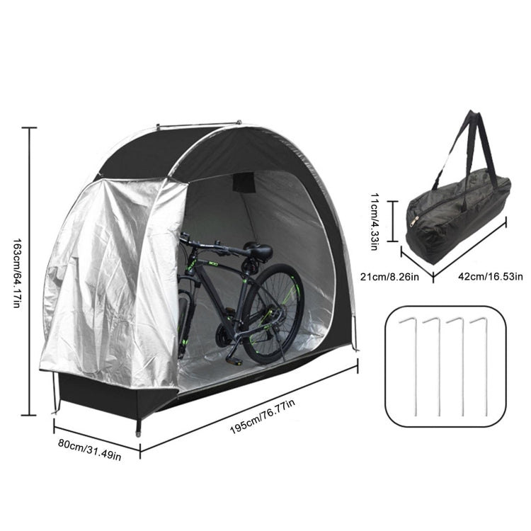 Outdoor Waterproof Bicycle Storage Shed Oxford 210D Heavy Duty Bike Tent(Black) - Tents & Accessories by PMC TechLife | Online Shopping South Africa | PMC TechLife | Buy Now Pay Later Mobicred