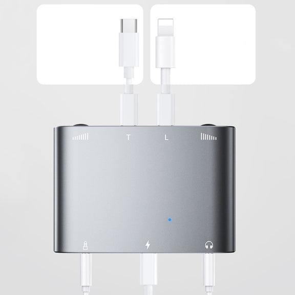 2 In 1 8 Pin+Type-C/USB-C Stereo Dual Channel Sound Card Live Converter(Upgraded Version)