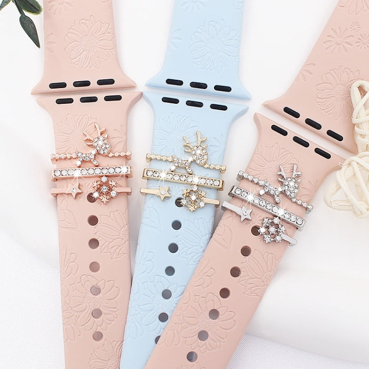 3pcs/Set Smart Watch Silicone Watch Band Decoration Ring(1)