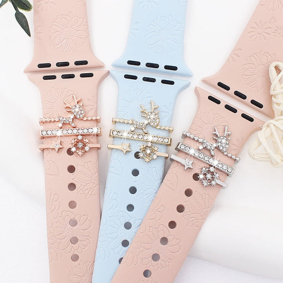 3pcs/Set Smart Watch Silicone Watch Band Decoration Ring(6)