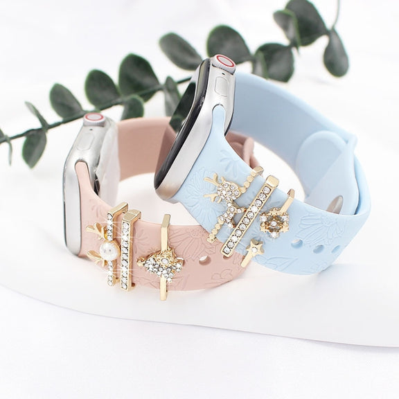 3pcs/Set Smart Watch Silicone Watch Band Decoration Ring(1)