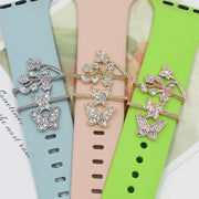 3pcs/Set Smart Watch Silicone Watch Band Decorative Ring Butterfly Buckle Watch Band Decorations(1)