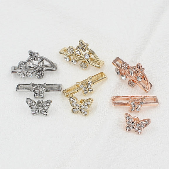 3pcs/Set Smart Watch Silicone Watch Band Decorative Ring Butterfly Buckle Watch Band Decorations(2)