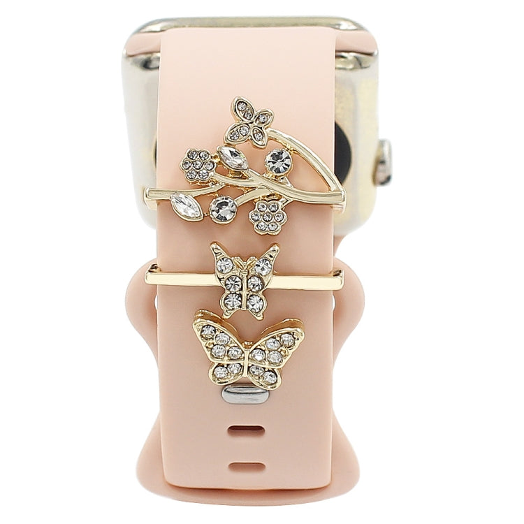 3pcs/Set Smart Watch Silicone Watch Band Decorative Ring Butterfly Buckle Watch Band Decorations(3) - free shipping - PMC TechLife - Order now!