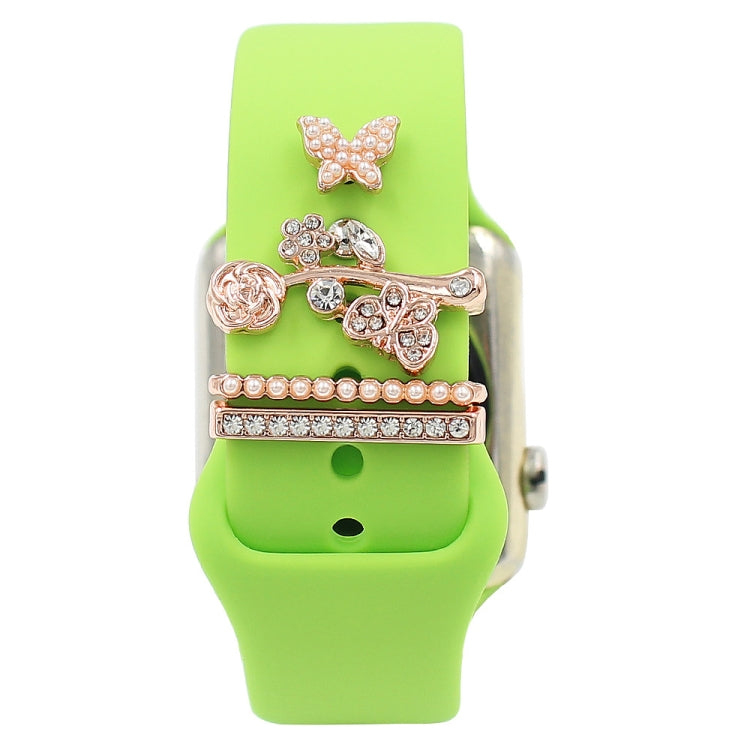 3pcs/Set Smart Watch Silicone Watch Band Decorative Ring Butterfly Buckle Watch Band Decorations(5) - free shipping - PMC TechLife - Order now!