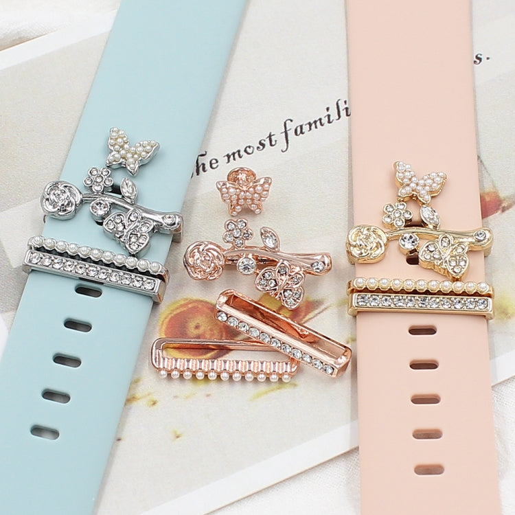 3pcs/Set Smart Watch Silicone Watch Band Decorative Ring Butterfly Buckle Watch Band Decorations(6) - free shipping - PMC TechLife - Order now!