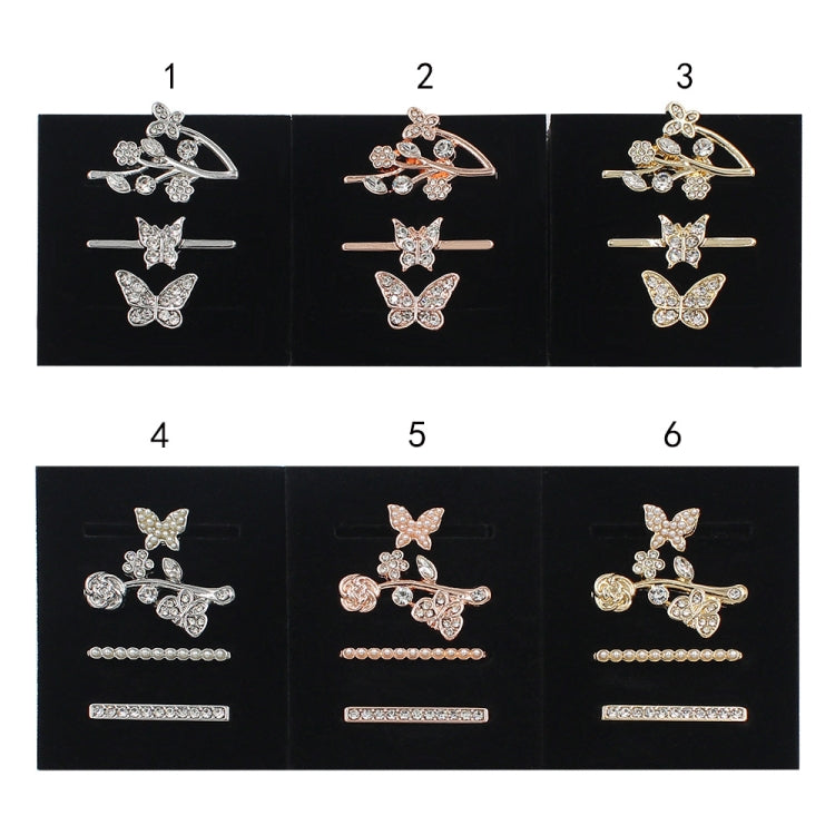 3pcs/Set Smart Watch Silicone Watch Band Decorative Ring Butterfly Buckle Watch Band Decorations(5)