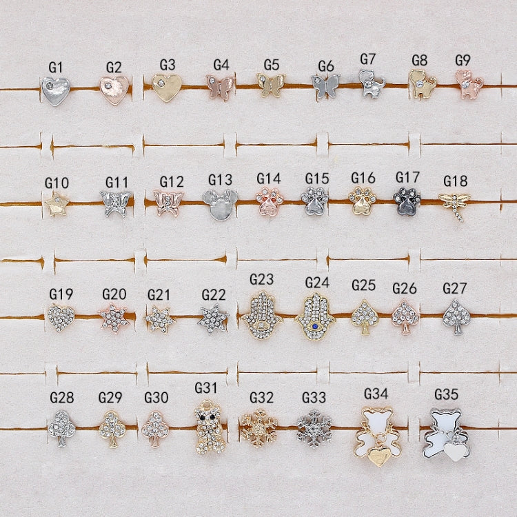 2pcs Watch Silicone Strap Decorative Diamond Buckle Strap Nails, Style: Diamond Hand