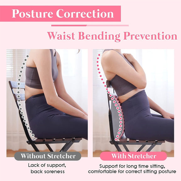 Lumbar Relaxing Massager Spinal Corrective Stretch Exercise Aid, Specification: Color Matching (Pink)