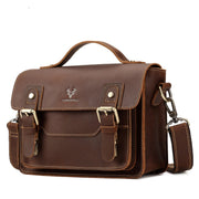 HUMERPAUL Leather Crossbody Bag Men Retro Shoulder Bag Commuter Men Small Square Bag(Coffee)