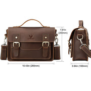 HUMERPAUL Leather Crossbody Bag Men Retro Shoulder Bag Commuter Men Small Square Bag(Coffee)