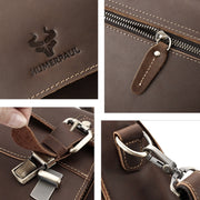 HUMERPAUL Leather Crossbody Bag Men Retro Shoulder Bag Commuter Men Small Square Bag(Coffee)