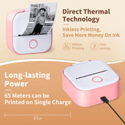 Phomemo T02 Standard Error Mini Pocket Small Portable Bluetooth Phone Photo Label Thermal Printer(White Green)