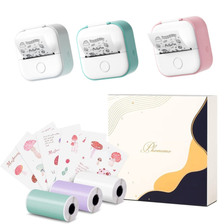 Phomemo T02 Gift Box Phone Bluetooth Mini Printer Photo Thermal Printer Family Student Wrong Question Printer(White) - free shipping - PMC Jewellery - Order now!