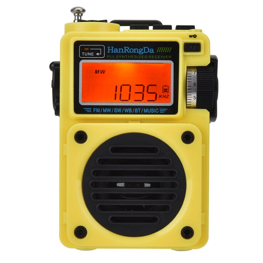 HanRongda HRD-701 Portable Full Band Radio Subwoofer Bluetooth TF Card Digital Display Radio(Yellow) - free shipping - PMC Jewellery - Order now!