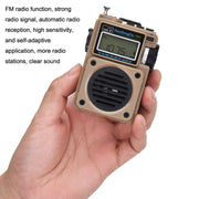 HanRongda HRD-701 Portable Full Band Radio Subwoofer Bluetooth TF Card Digital Display Radio(Khaki)