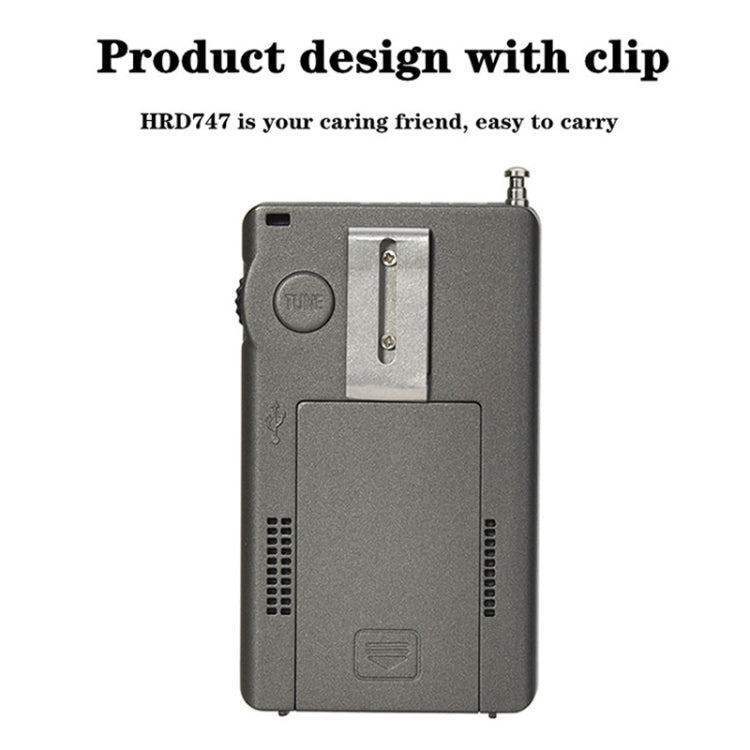 HanRongda HRD-747 Portable Full Band Digital Display High-Frequency Receiving Radio(Silver Gray) - free shipping - PMC Jewellery - Order now!