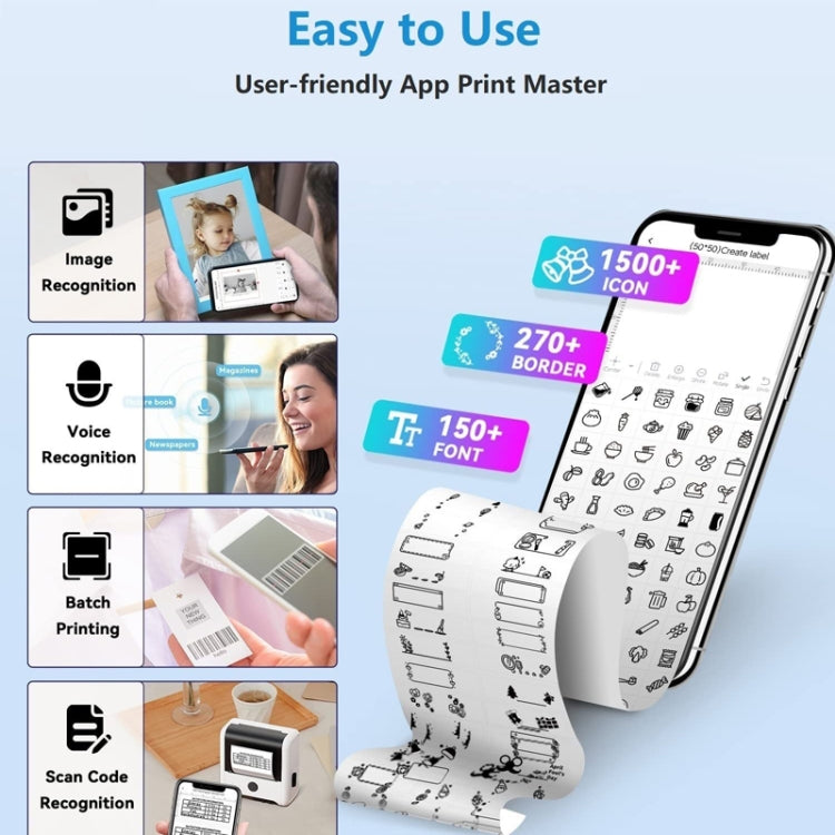Phomemo M200 QR Code Tag Handheld Portable Bluetooth Thermal Label Printer(Black)