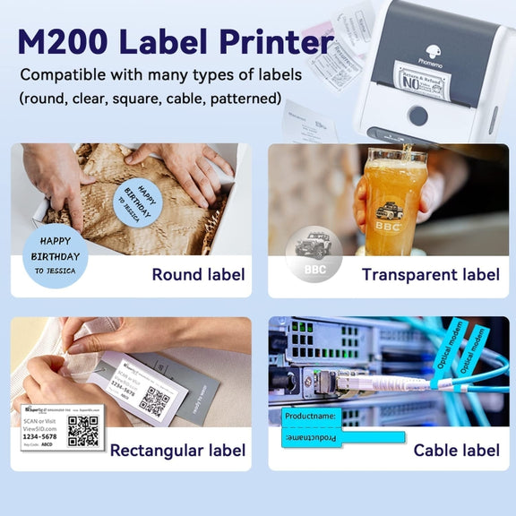 Phomemo M200 QR Code Tag Handheld Portable Bluetooth Thermal Label Printer(White)