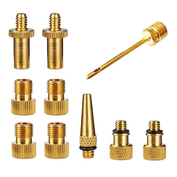 10 in 1 SV/AV/DV Bicycle Valve Adapter Set Bike Ball Pump Accessories