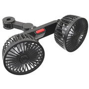 12V/24V Car Rear Seat Back USB Interface Powerful Double-headed Fan(F4207)