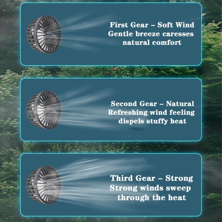 12V/24V Car Rear Seat Back USB Interface Powerful Double-headed Fan(F4207) - Heating & Fans by PMC TechLife | Online Shopping South Africa | PMC TechLife | Buy Now Pay Later Mobicred